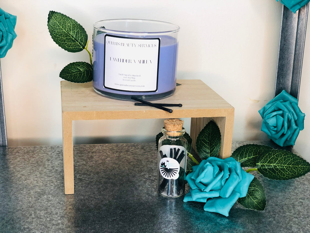 Lavender Vanilla. 100% Soy Candle.